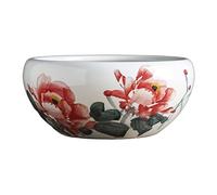 WMYYZYQ Flowerpot Jingdezhen Hand painted Ceramic Flower Pot Water Lily Bowl Hydroponic Green Plant Pot Fish Tank,Gold-M
