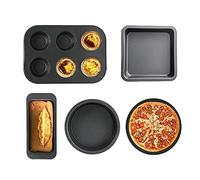 WMYYZYQ Kitchen Utensils Nonstick Cake Bread Muffins Bakeware Set, 5 Pcs Bakeware Include, Toast Pan, Square Pan, Round Cake Pan, 6 Cups Muffin Pan, Pizza Mold Non Stick