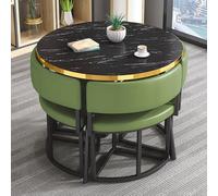 WMYYZYQ Modern Green Office Reception Conference Coffee Table Set with Round Dining Table & Chairs for Small Apartments, Kitchens, Balconies - Stylish Leisure,Green-One Size