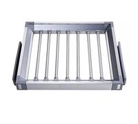 WMYYZYQ Multifunctional Pull-Out Trouser Rack - Extendable Pants Organizer for Closets, Double Row Valet Rod, Space-Saving Design for Cabinets Without Top Pan,White-45x48cm/17.7x18.8in
