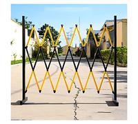 WMYYZYQ Retractable Traffic Barricade,Industrial Metal Driveway Fence With Casters, 1.2m High Folding Industrial Road Garage Scissor Gate, GateRetractable Traffic Fence,1.2x3m Yellow