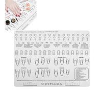 Wmzjnljy 1pc Acrylic Nail Training Mat Silicone Nail Art Pad Easy Clean Silicone Mat Foldable Washable Design Nail Plate for Practice Extension Carving Nail Tech Must Haves(Z20-1)