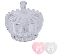 Wmzjnljy 1pc Crystal Powder Puff Jar Heart Powder Puff with 2 Soft Puffs Body Powder Puff & Container for Body Powder Dusting Powder(Z144-1)