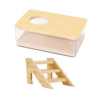 Wmzjnljy 1pc Hamster Sand Bath Box Container Hamster Bath Sand With Ladder Pet Supplies, For Small Animal Toilet Bathtub Hamster Dig Box Shower And Digging Room Litter(Z133-1)