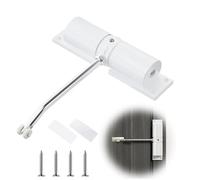 Wmzjnljy 1pc White Automatic Door Closer Quiet and Safe Door Closer Spring Adjustable Quiet and Safe Storm Easy to Install Auto to Convert Hinged Doors for Self-Closing(Z49-1)