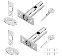 Wmzjnljy 2pcs Door Security Rack Bolt Stainless Steel Door Bolts Security Door Bolts Mortice Door Lock Bolt Protection with Matching Screws for Doors Windows(Z52-2)
