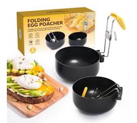 Wmzjnljy 2pcs Stainless Steel Egg Poacher Poached Egg Maker Non-Stick Egg Poacher Pan Collapsible Hang Ear Egg Boiler Poached for Perfect Boiled Eggs for Kitchen Gadgets(Z270-2)