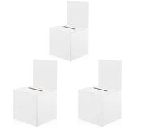Wmzjnljy 3pcs Cardboard Ballot Box Raffle Boxes with Slot & Removable Header Suggestion Box Ticket Charity for Raffle, Donation, Fundraising, Vote and Wedding(Z11-3)
