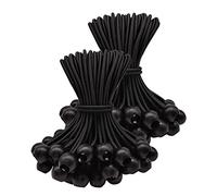 WMZOBH Bungee Cord with Balls 100 Piece, Tarpaulin Bungee Cords 6 Inch, Elastic Bungee Straps Short, Bungee Balls Small, Heavy Duty, Tie-Down, Adjustable Flag Bungees (Black)