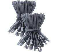 WMZOBH Bungee Cords with Hooks 100 Pcs - 6 Inch Elastic Short Bungee Ropes with Hooks, Small Tarpaulin Hooks (Black)