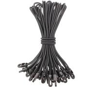 WMZOBH Bungee Cords with Hooks 25 Pcs - 10 Inch Elastic Short Bungee Ropes with Hooks, Small Tarpaulin Hooks (Black)