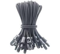 WMZOBH Bungee Cords with Hooks 25 Pcs - 6 Inch Elastic Short Bungee Ropes with Hooks, Small Tarpaulin Hooks (Black)