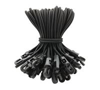 WMZOBH Bungee Cords with Hooks 50 Pcs - 6 Inch Elastic Bungee Ropes with Hooks - Short Tarpaulin Hooks - Small Bungee Rope (Black)