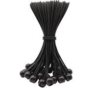 WMZOBH Tarpaulin Bungee Balls 10 Inch - 25 Piece Bungee Cord with Balls, Small Bungee Cords Heavy Duty, Elastic Bungee Straps Short, Tie-Down, Adjustable Flag Bungees (Black)