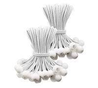 WMZOBH Tarpaulin Bungee Balls 6 Inch, 100 Pcs Bungee Cord with Balls, Small Bungee Cords Heavy Duty, Short Elastic Flag Bungees, Tie-Down, Adjustable Bungee Straps (White)