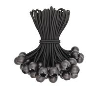 WMZOBH Tarpaulin Bungee Balls 6 Inch - 50 Pcs Bungee Cord with Balls Waterproof, Small Bungee Cords Heavy Duty, Short Elastic Flag Bungees, Tie-Down, Adjustable Bungee Straps (Black)