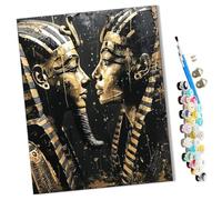WMZPOY Paint by Numbers Black and Gold Egyptian Pharaoh and Cleopatra (4) Abstract for Adults and Kids DIY Oil Painting Gift Kits Pre-Printed Canvas Art Home Decoration 16x20 inch Frameless