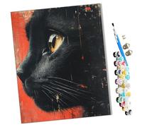 WMZPOY Paint by Numbers Black Cat (8) Abstract for Adults and Kids DIY Oil Painting Gift Kits Pre-Printed Canvas Art Home Decoration 16x20 inch Frameless
