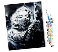 WMZPOY Paint by Numbers Cool Girl Marilyn Monroe for Adults and Kids DIY Oil Painting Gift Kits Pre-Printed Canvas Art Home Decoration 16x20 inch Frameless