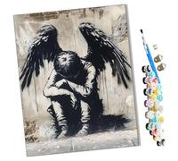 WMZPOY Paint by Numbers Cry of The Fallen Angel Abstract for Adults and Kids DIY Oil Painting Gift Kits Pre-Printed Canvas Art Home Decoration 16x20 inch Frameless