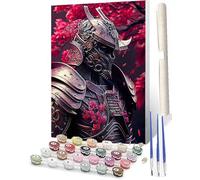 WMZPOY Paint by Numbers for Adults and Kids, Sakura Samurai 097 Modern DIY Art Kit, Acrylic Painting, 16 x 20 Inch, Not Foldable