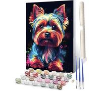 WMZPOY Paint by Numbers for Adults and Modern DIY Paint by Number Animal Yorkshire Terrier Oil Paintings Arts and Crafts Paint by Numbers Kits Acrylic Painting 16 x 20 Inch