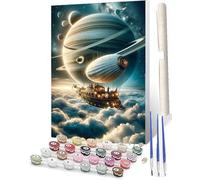 WMZPOY Paint by Numbers for Adults Sky Spaceship Starry Sky 012 Oil Painting Paint by Numbers for BeginnersPaint by Numbers Kit DIY Oil Painting Children s Crafts 16x20 inch