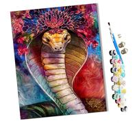 WMZPOY Paint by Numbers Kits for Adults Beginner Cobra with Crown DIY Oil Painting for Adults on Canvasfor Home Bedroom Living Room Wall Decor Gifts Frameless