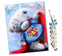 WMZPOY Paint by Numbers Kits for Adults Cartoon Happy Bear with Brushes and Acrylic Pigment DIY Digital Canvas Painting for Adults Beginner-16X20 Inch Frameless