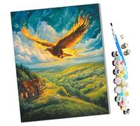WMZPOY Paint by Numbers Kits for Adults Eagle with Flaming Wings Kits for Beginner Acrylic Oil Hand Painting Kits for Home Decor Without Frame 16X20inch-frameless