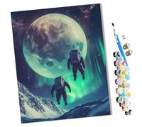 WMZPOY Paint by Numbers Kits for Adults Moonwalk Under The Aurora Kits for Beginner Acrylic Oil Hand Painting Kits for Home Decor Without Frame 16X20inch-frameless