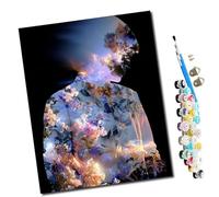 WMZPOY Paint by Numbers Kits for Adults Realm of Flower Shadows with Brushes and Acrylic Pigment DIY Digital Canvas Painting for Adults Beginner-16X20 Inch Frameless