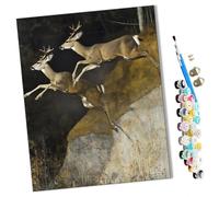 WMZPOY Paint by Numbers Leap Through The Forest Abstract for Adults and Kids DIY Oil Painting Gift Kits Pre-Printed Canvas Art Home Decoration 16x20 inch Frameless