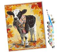 WMZPOY Paint by Numbers Little Cowherd in The Warm Autumn Sun for Adults and Kids DIY Oil Painting Gift Kits Pre-Printed Canvas Art Home Decoration 16x20 inch Frameless
