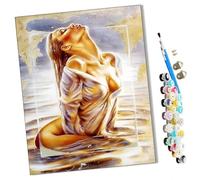WMZPOY Paint by Numbers Miss for Adults and Kids DIY Oil Painting Gift Kits Pre-Printed Canvas Art Home Decoration 16x20 inch Frameless