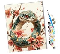 WMZPOY Paint by Numbers Snakes and Flowers (7) Abstract for Adults and Kids DIY Oil Painting Gift Kits Pre-Printed Canvas Art Home Decoration 16x20 inch Frameless