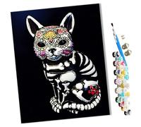 WMZPOY Paint by Numbers Sugar Skull Animal Dog Cat Mouse 124 Abstract for Adults and Kids DIY Oil Painting Gift Kits Pre-Printed Canvas Art Home Decoration 16x20 inch Frameless