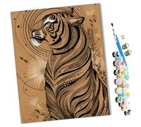 WMZPOY Paint by Numbers Tiger Stripe Zen Abstract for Adults and Kids DIY Oil Painting Gift Kits Pre-Printed Canvas Art Home Decoration 16x20 inch Frameless
