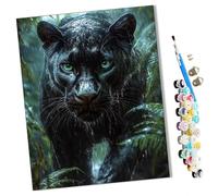 WMZPOY Paints by Numbers for Adult Black Leopard 3 Kits for Beginners Adults DIY Art Decor Hand Painted Painting Creative Gift Home Decoration 16x20 inch Frameless