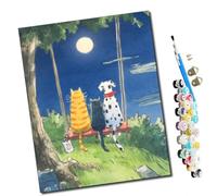 WMZPOY Paints by Numbers for Adult Swinging on a Swing Under The Moonlight Kits for Beginners Adults DIY Art Decor Hand Painted Painting Creative Gift Home Decoration 16x20 inch Frameless