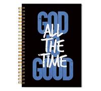 WNAGT Retro Christian Spiral Notebook 5.5x8.3, God Is Good All the Time Bible Journaling Notebooks, Prayer Journal, Bible Notebooks for Note Taking, Religious Scripture Journals for Writing