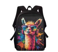 Wnbucioht Animal Llama Backpack for School Kids Boys Bookbag Small Casual Daypack 15 Inch Funny Alpaca School Backpack for Children Toddler Cute Schoolbags with Adjustable Strap