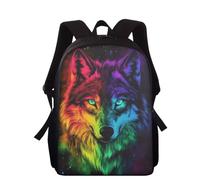 Wnbucioht Animal Wolf Backpack For Kids Boys School Bookbag 15 Inch Kindergarten Toddler Cute Schoolbags Art Wolf Print School Backpack for Little Boys 4-8 Years Old