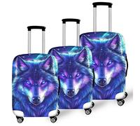 Wnbucioht Animal Wolf Suitcase Cover for Luggage 18-21 Inch Art Animal Wolf Printed Luggage Covers Stretchable Travel Tags Baggage Covers Mens Womens Travel Suitcase Wrap