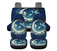 Wnbucioht Blue Butterfly Car Seat Cover Set for Women Girly Cute Car Interior Accessories 4 Pcs Auto Front Rear Seat Protective Set Butterfly Automotive Seat Cushion Pads,Universal Fit