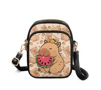 Wnbucioht Cute Capybara Crossbody Handbag for Women Small Purse Kawai Capybara Print Messenger Bag Mini Shoulder Tote Bag Ladies Girls Leather Crossbody Purse for Travel Working Sling Satchel