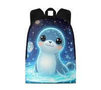 Wnbucioht Kids Backpack for School Funny Blue Otter Printed Bookbag 15 Inch School Backpack for Boys Girls Book Bag Outdoor Travel Rucksack Personalized Schoolbags for Little Boys