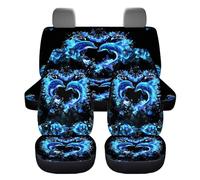 Wnbucioht Neon Blue Dolphin Car Seat Cover Set 4 Pcs Animal Dolphin Car Seat Accessories for Front And Rear Cute Vehicle Bucket Seat Pad Breathable Split Bench Seat Covers,Universal Fit