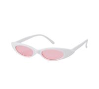 WNCKSQ 90s Vintage Lady Small Cat Eye Sunglasses Women Tiny Cateye Sun Glasses Pink Red Yellow Shades(C9)