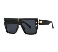 WNCKSQ Big Frame Vintage Sunglasses Men Square Sun Glasses Retro Black Oversized Glasses Goggle for Male Women Sunglasses ,black